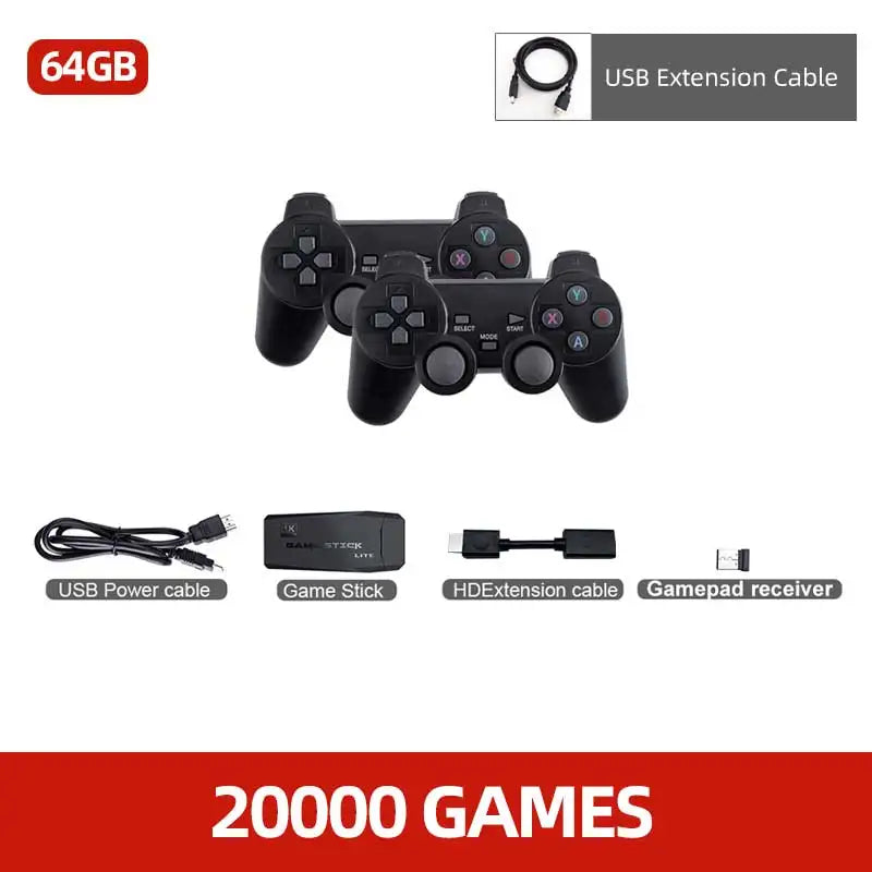 Arcade Video Game Console 4K TV Game Stick For PS1/MAME/SEGA Console with HD Extension cable Dual Arcade Joysitck