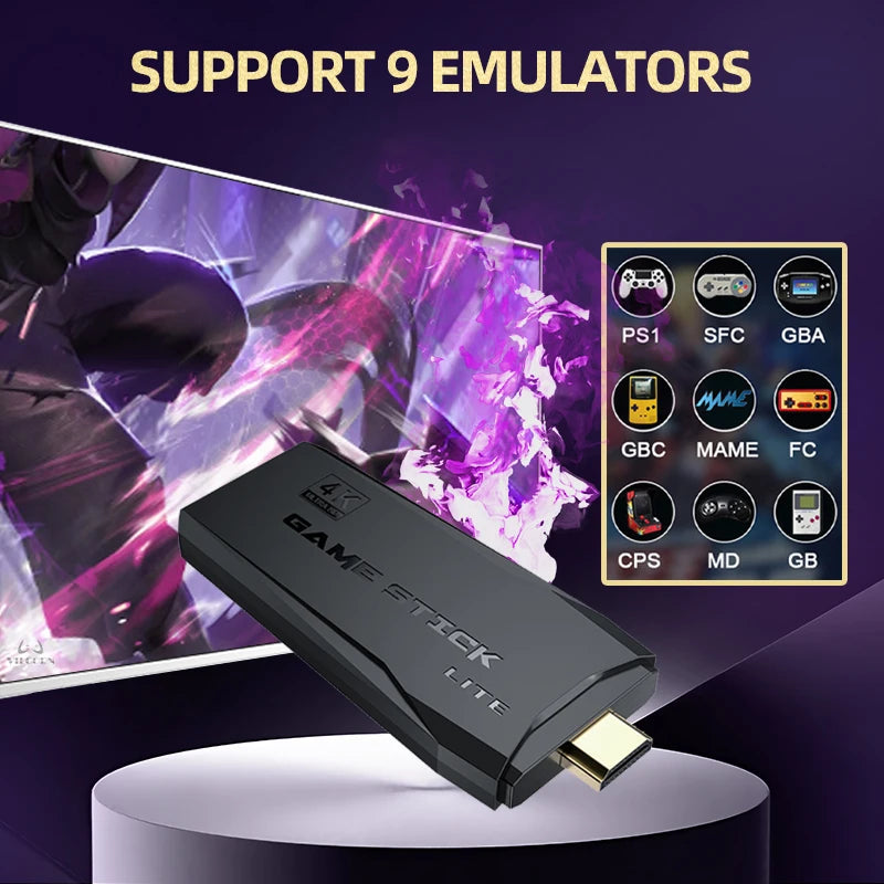 Arcade Video Game Console 4K TV Game Stick For PS1/MAME/SEGA Console with HD Extension cable Dual Arcade Joysitck