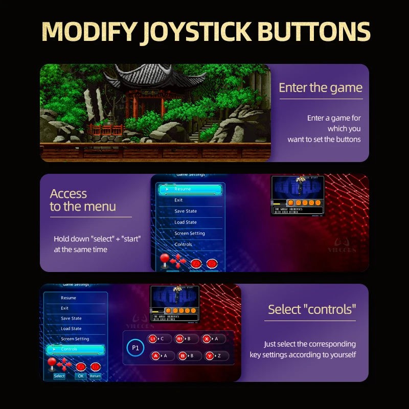 Arcade Video Game Console 4K TV Game Stick For PS1/MAME/SEGA Console with HD Extension cable Dual Arcade Joysitck
