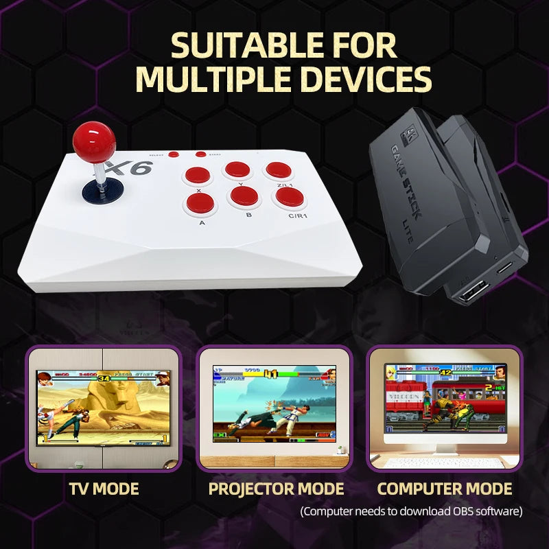 Arcade Video Game Console 4K TV Game Stick For PS1/MAME/SEGA Console with HD Extension cable Dual Arcade Joysitck