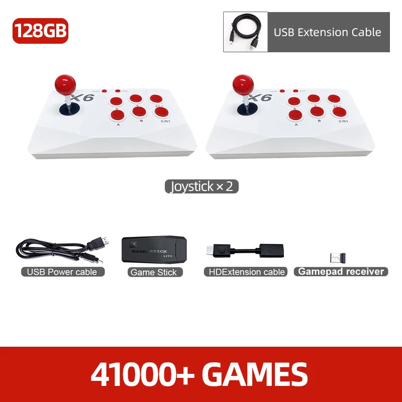 Arcade Video Game Console 4K TV Game Stick For PS1/MAME/SEGA Console with HD Extension cable Dual Arcade Joysitck